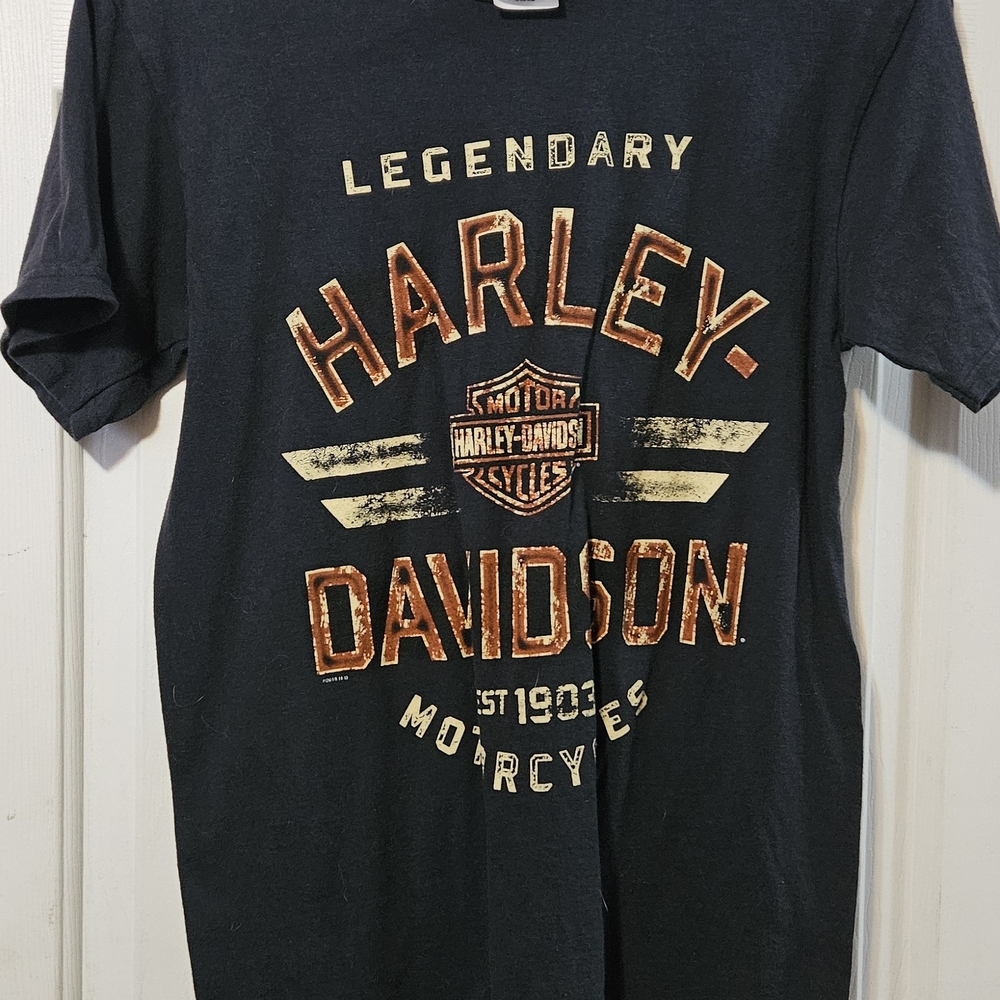 Harley-Davidson Men’s Legendary Black Graphic Tee - Orange Accent
